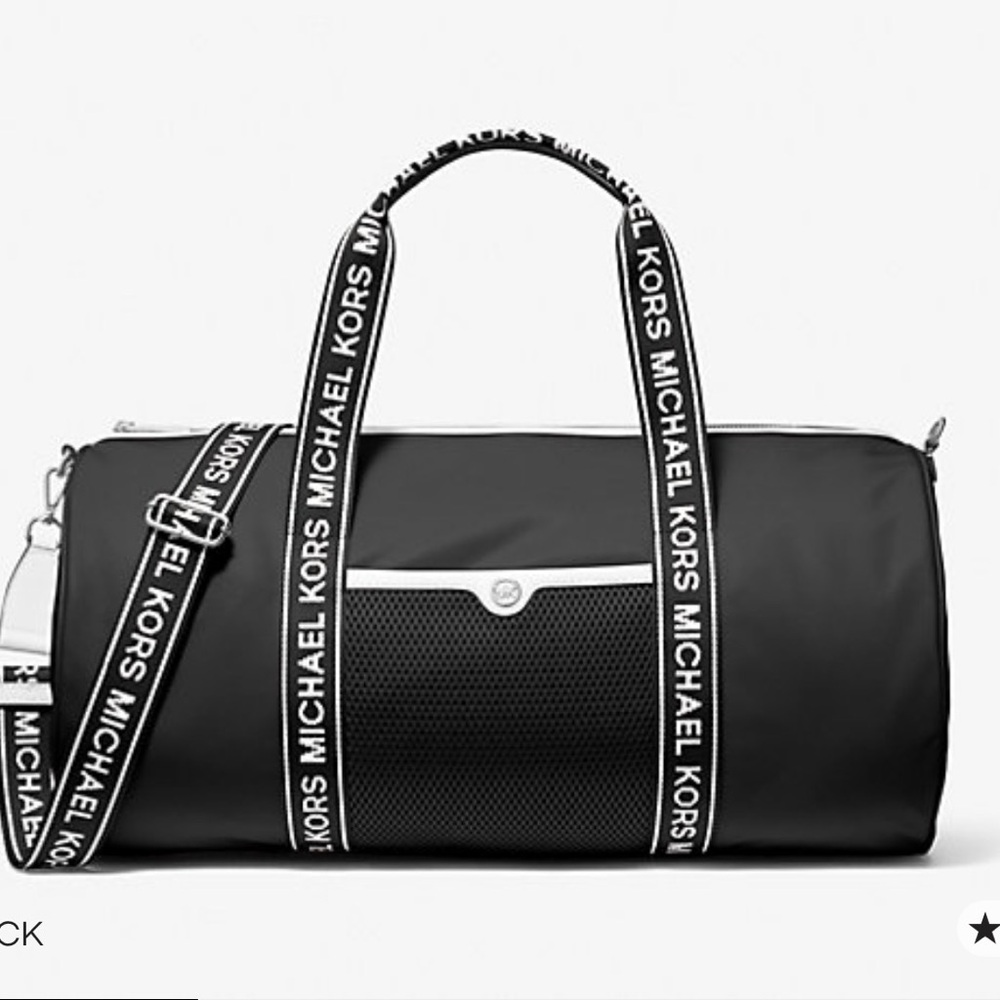 Michael Kors Black and White Duffel Bag